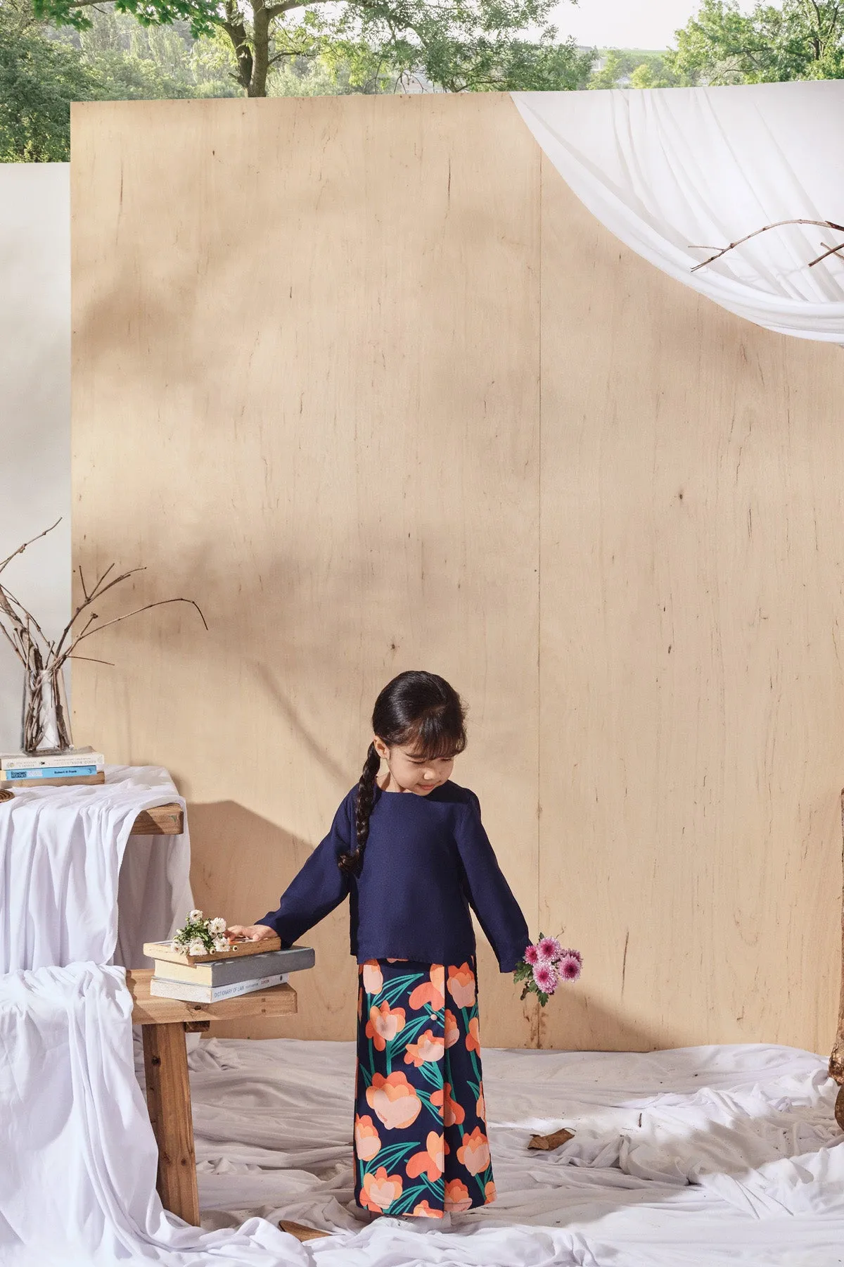 The Balik Buttons Folded Skirt - Gembira