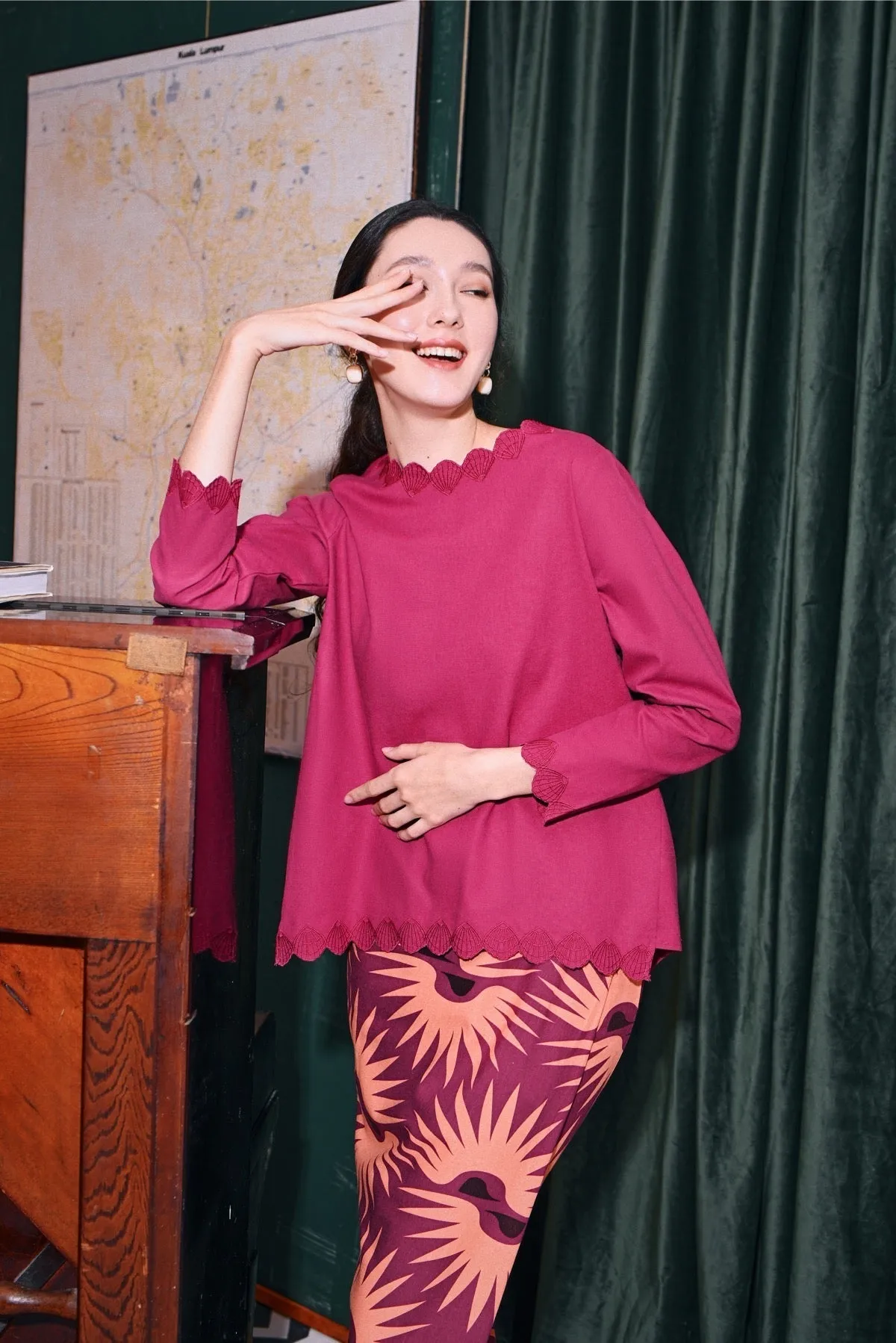 The Congkak Women Folded Skirt - Edge