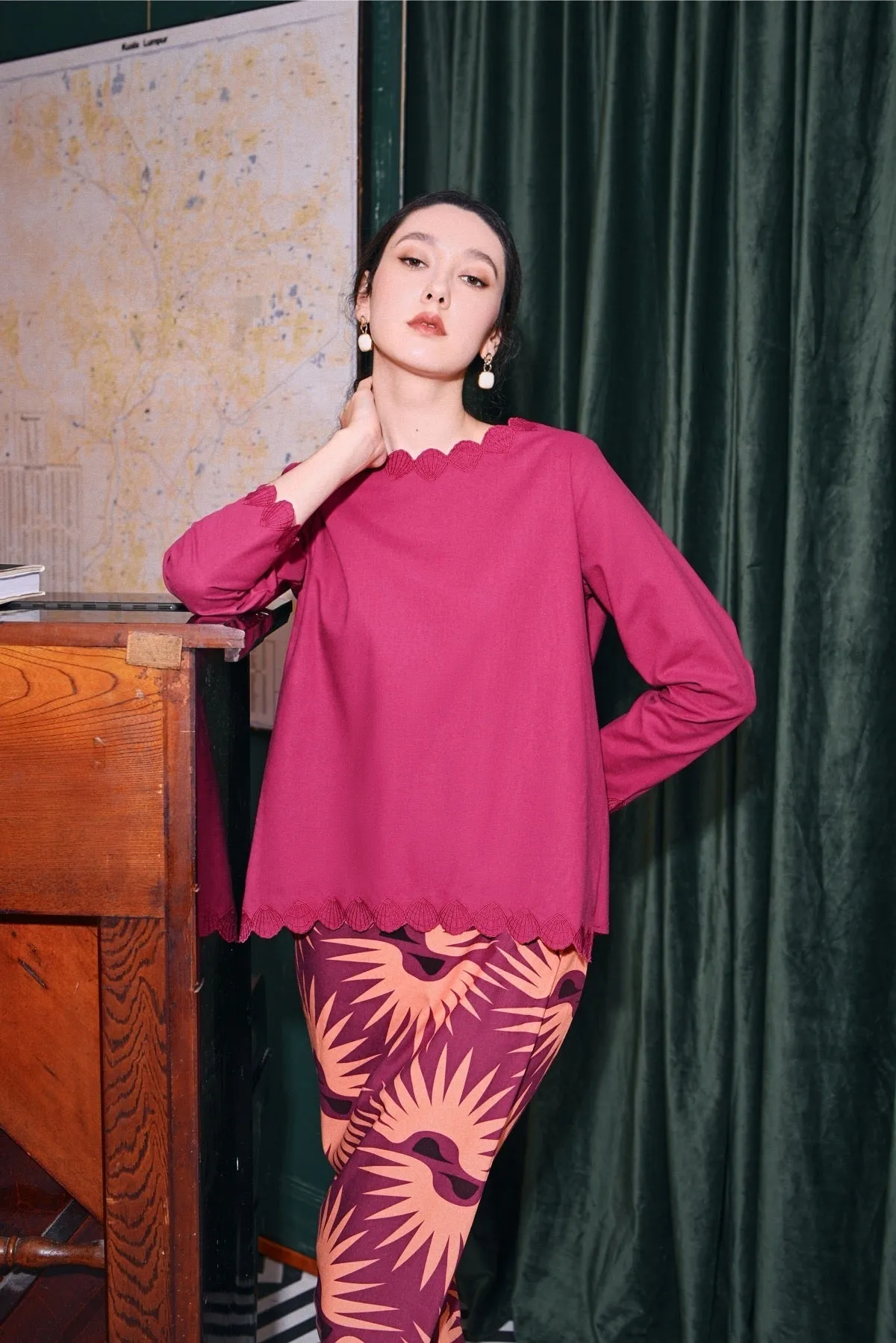 The Congkak Women Folded Skirt - Edge