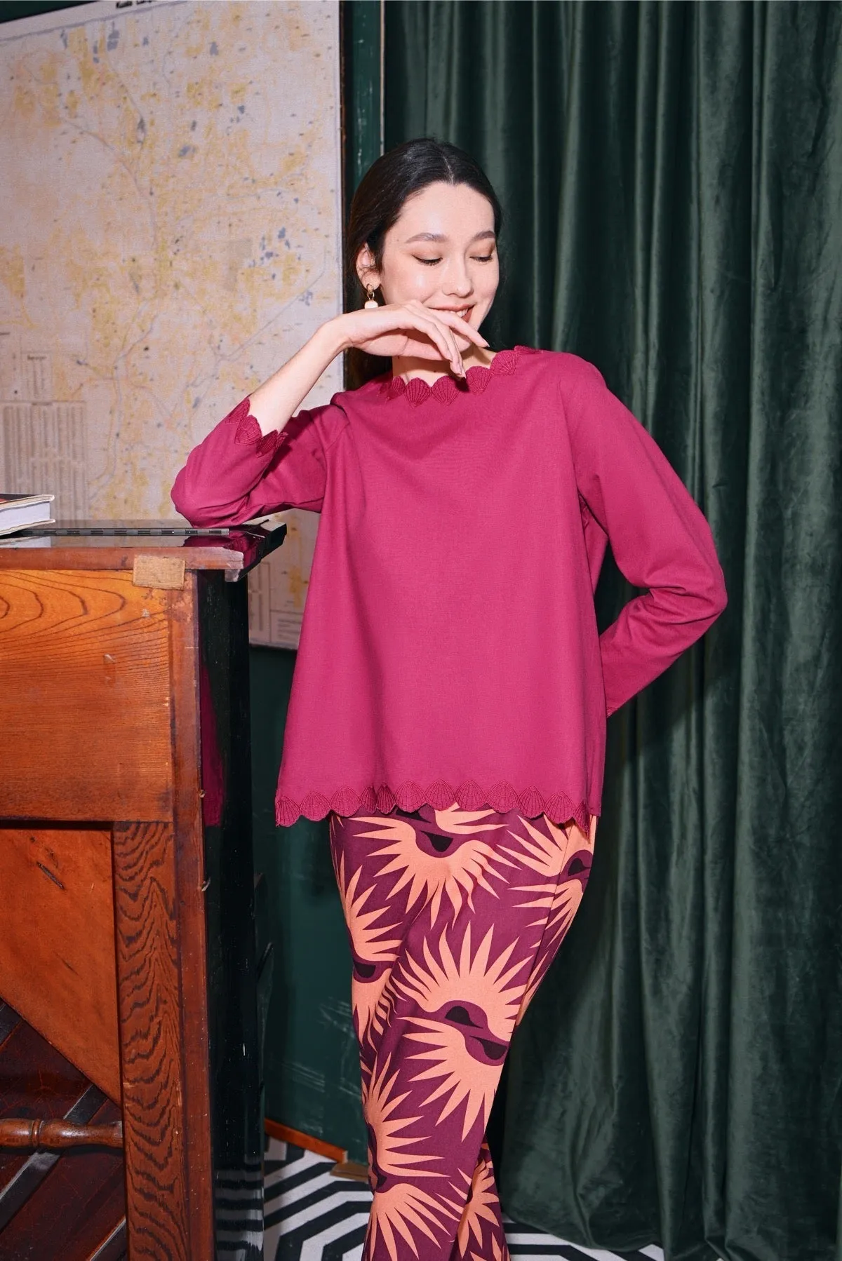 The Congkak Women Folded Skirt - Edge