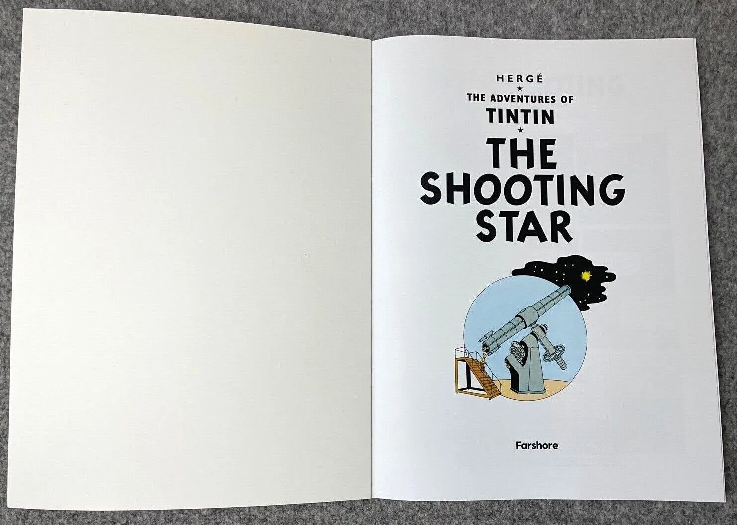 The Shooting Star - Tintin Farshore 2000s UK Edition Book Paperback Herge