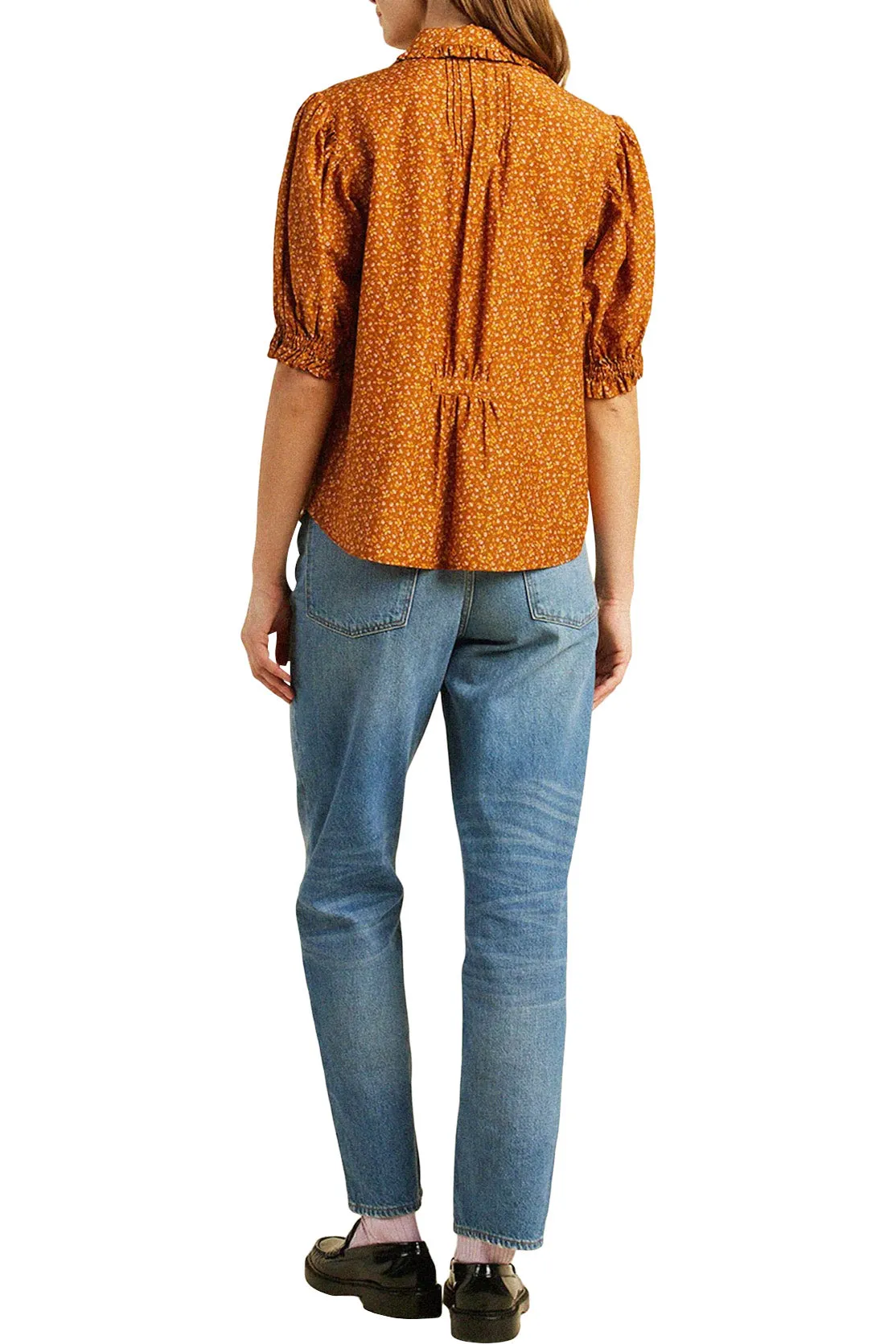 Trovata Birds of Paradis Gemma Blouse in Pecan Ditsy