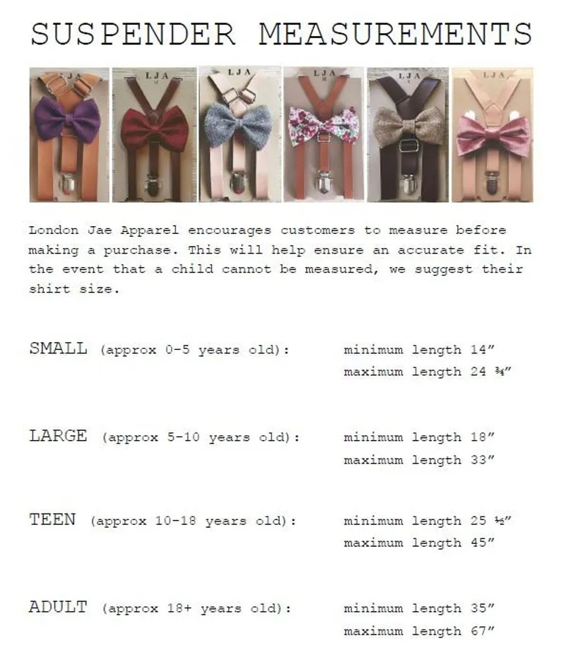 Vintage Tan Suspender with Terracotta Bow Tie Set