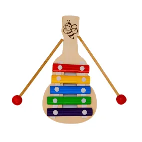 Wooden Xylophone Musical Toy with 5 Note, Multicolour, 3 , 1 Xylophone, 2 Sticks(small)