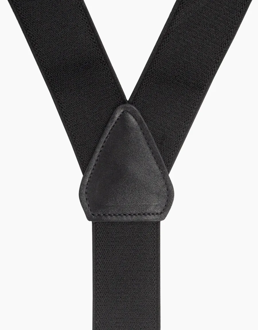 Y Back Black Suspender Clip Braces